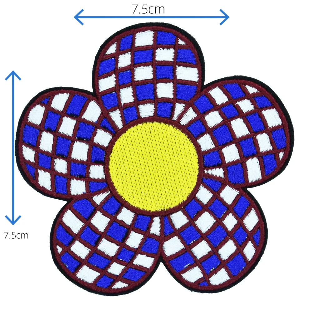 Parche de energía de flores de diseño bonito personalizado, insignia autoadhesiva de girasol, decoración de hierro, parche de tela bordado lindo, venta al por mayor - imagen 3
