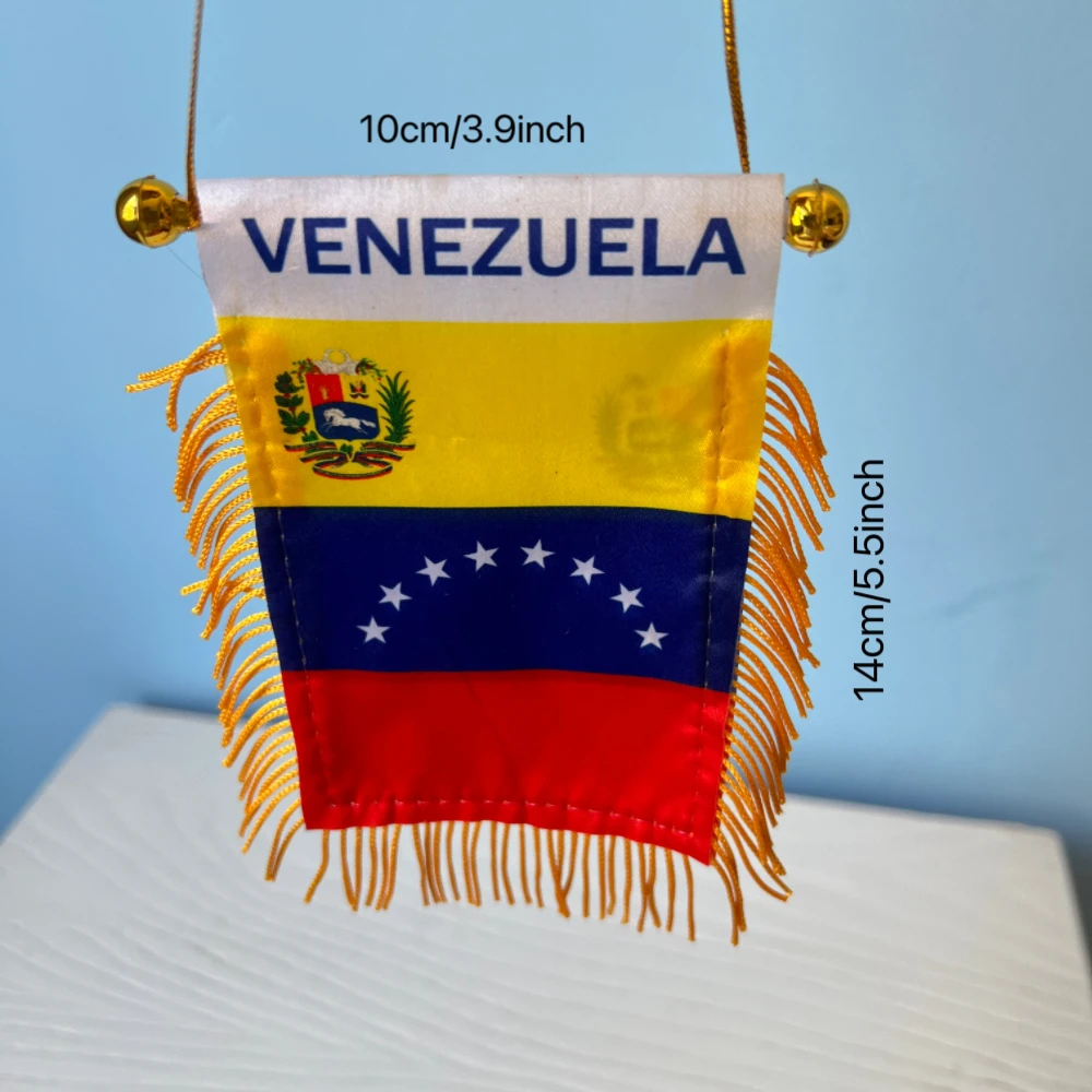 10x14cm decoración de ventana de coche poliéster Venezuela banderín colgante banderas Venezuela Mini banderín - imagen 2