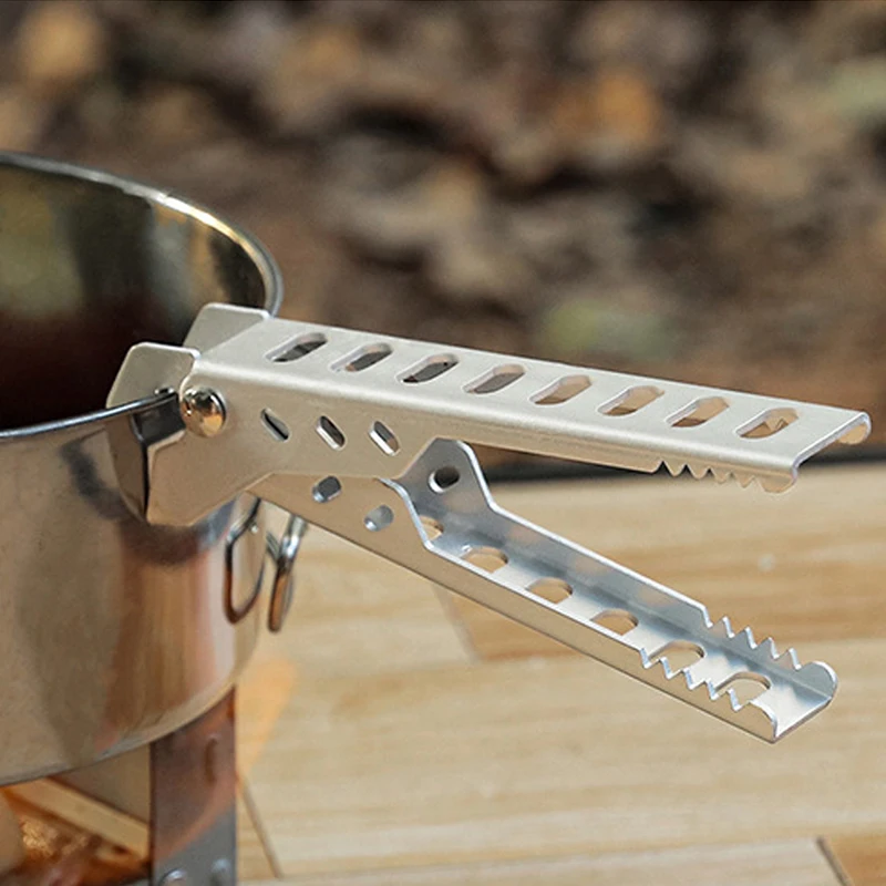 Clip de aleación de aluminio anticaliente, soporte de pinza para tazón, olla para acampar, mango de sartén, accesorios de cocina - imagen 4