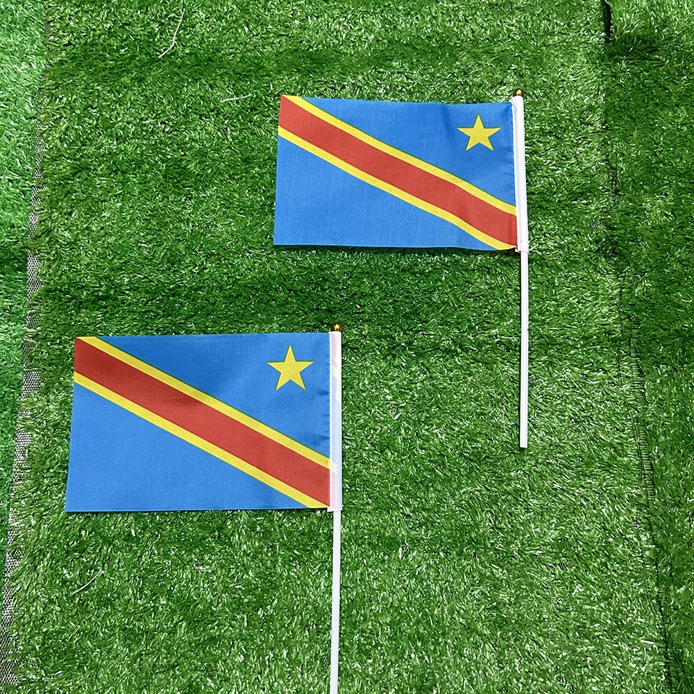 Bandera de esquí congo, bandera de mano, 10/20/50/100 Uds., 21x14cm, banderas ondeantes de mano con poste de plástico para actividades deportivas, decoración del hogar - imagen 3