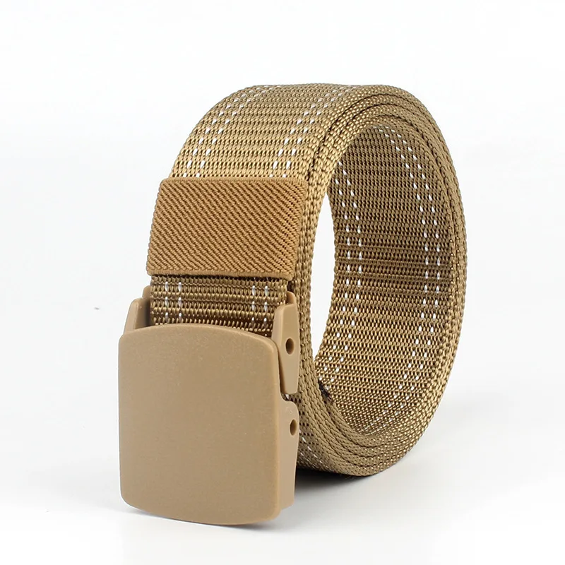 Cinturón informal para hombre y mujer, hebilla de liberación rápida, resistente, elástico, táctico, de nailon, 120cm, pretina de senderismo de tendencia sólida - imagen 5