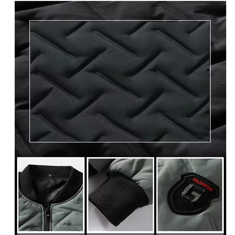 Chaquetas acolchadas de algodón para hombre, ropa de calle de moda coreana, informal, con cuello levantado, para acampar, senderismo, abrigo masculino, otoño, invierno, - imagen 2