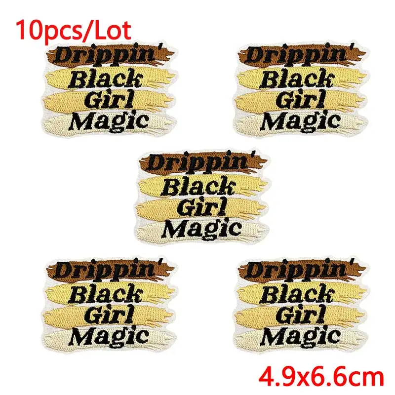 10 unids/lote de parches bordados con eslogan de letras, parches para planchar para ropa y accesorios, apliques termoadhesivos - imagen 5