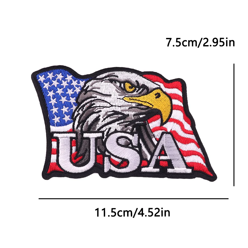 Parches bordados con bandera de USD, parches para planchar DIY para ropa, chaquetas, sombreros, mochila, insignias bordadas de costura de águila DIY, 1-5 uds. - imagen 4
