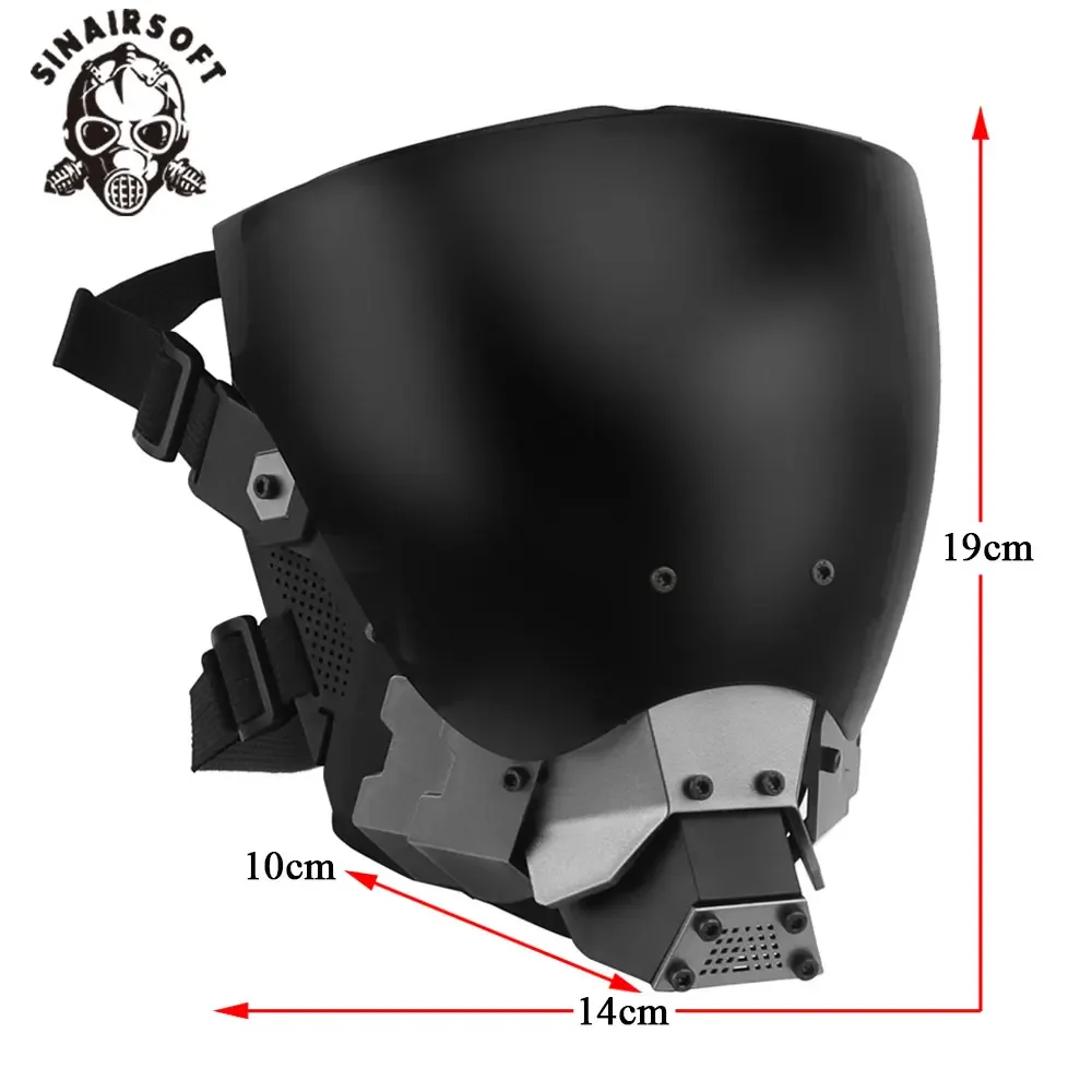 Máscara táctica Cyberpunk, equipo protector de cara completa, máscara desmontable con correa ajustable para Paintball, caza, accesorio de Cosplay - imagen 3
