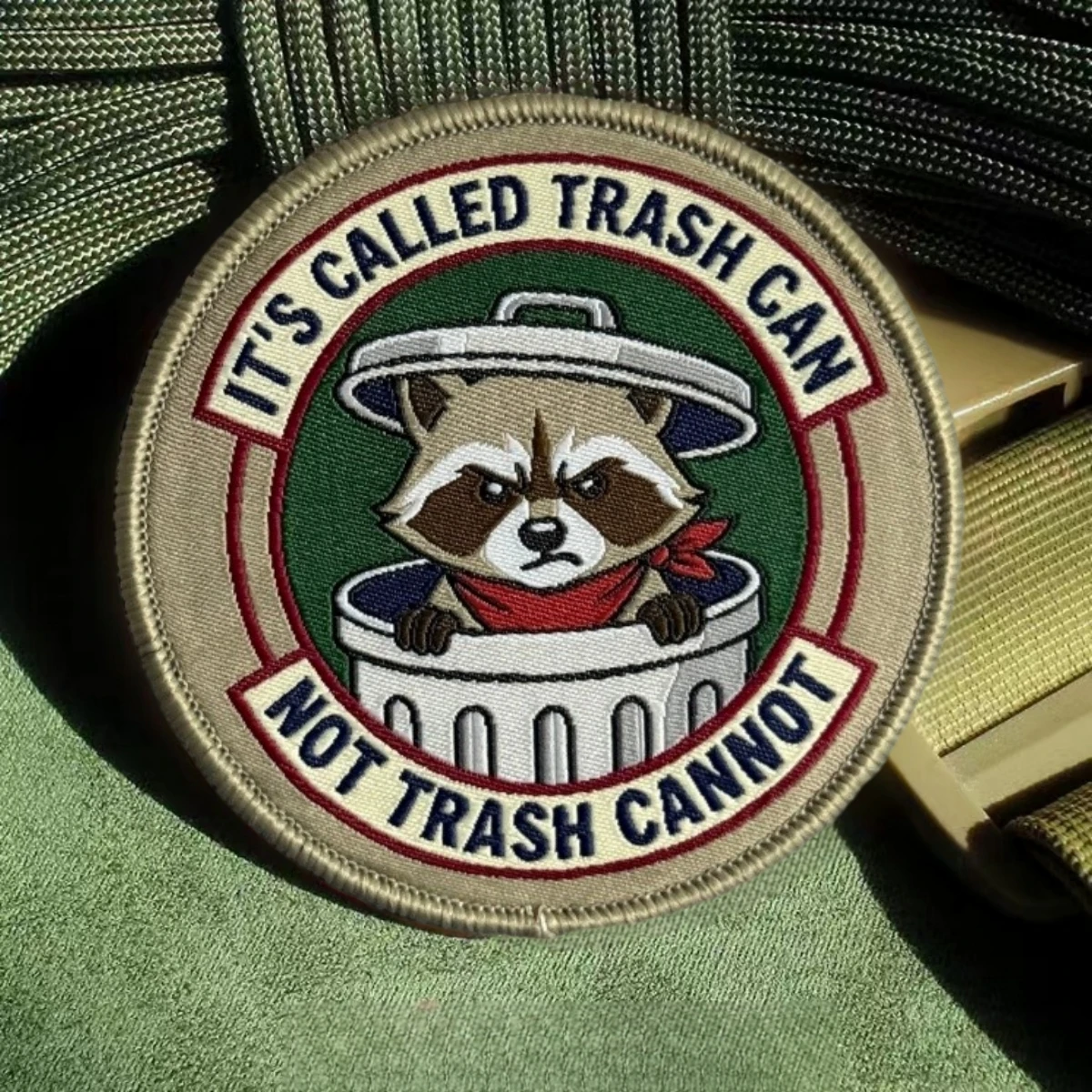 Parche táctico bordado mapache gancho y bucle para mochila militar - imagen 4