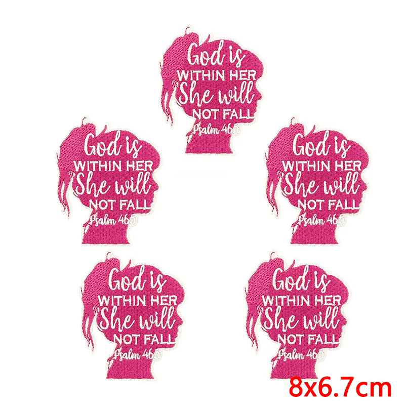 Parche bordado termoadhesivo fe de Dios – Letras inspiradoras para ropa - imagen 4