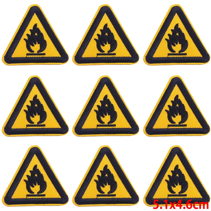 Parche de marca de aviso para planchar, parches bordados para ropa, señales de aviso, parche para coser, 10 Uds./lote - imagen 3