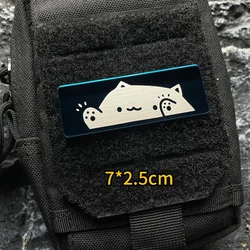 Insignia moral gato metal táctica MOLLE para mochila