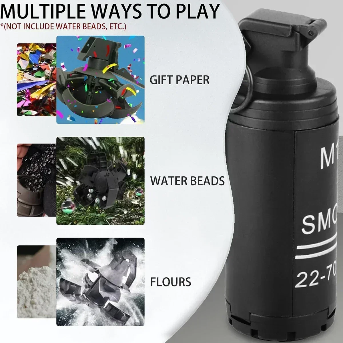 Pistola FDart Pistola de dardos 1/2 piezas M18 Granada de mano de juguete, modelo de granada de humo táctica Modelo de granada al aire libre de juguete de plástico. - imagen 4