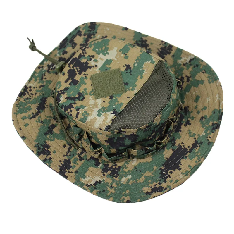 Sombrero panamá para hombre, sombrero de cubo, protector solar táctico, camuflaje, viajes al aire libre, escalada, pesca, entrenamiento, playa, sombrero de senderismo para hombre - imagen 5