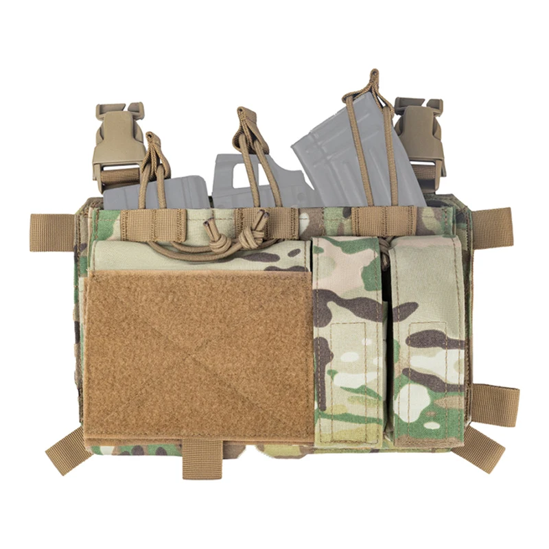 Bolsa doble con solapa frontal, riñonera Abdominal de doble pila, bolsa táctica Airsoft Triple Mag para chaleco de caza FCPC FCSK - imagen 3