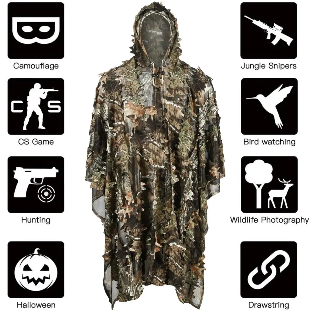 Ropa de caza para hombre, equipo de chaqueta de campo, observación de aves, vida silvestre, traje Ghillie, ropa de caza táctica, equipo de camuflaje - imagen 5