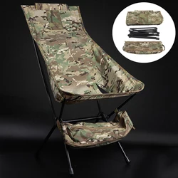 Silla plegable para acampar al aire libre, portátil, para caza, supervivencia salvaje, barbacoa, pesca, respaldo, silla de aleación de aluminio transpirable, equipo