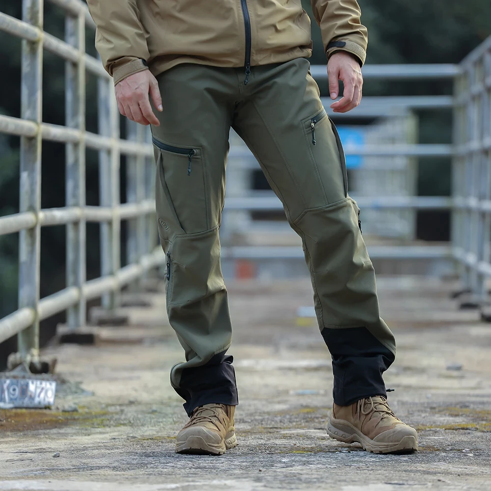 Emersongear Blue Labe "Pelican" pantalones de concha suave a prueba de viento pantalones de carga impermeables calidez antiestática Camping senderismo deporte - imagen 4