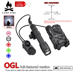 WADSN OGL PEQ15 NGAL rojo verde azul IR caja de batería Surefir M300 M600 linterna AR15 accesorios AXON interruptor de presión Dual