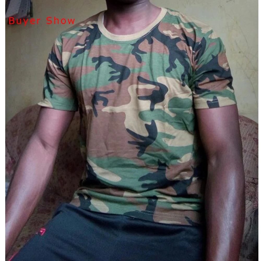 Camisa de combate para hombre, camiseta de camuflaje, camisetas tácticas transpirables de manga corta con cuello redondo de verano, Color múltiple