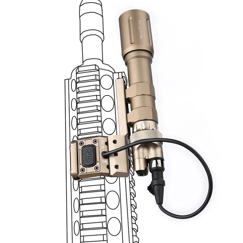 PLH-V2 de exploración de 1300 lúmenes, linterna LED táctica de alta potencia, linterna de Metal PLHv2, arma, luz Mod, botón, interruptor de caza, Base de montaje Offset - imagen 4