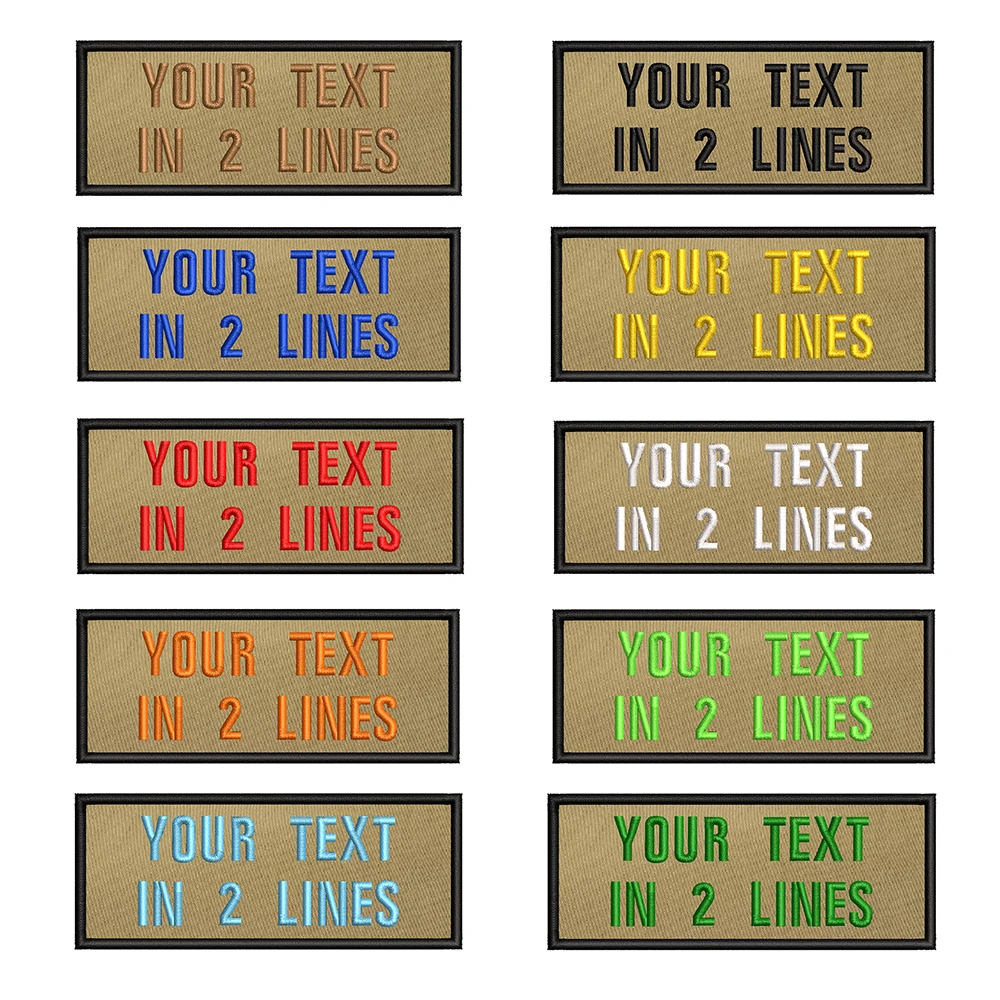 Parche de texto con nombre personalizado, bordado de fondo caqui de 10x4cm, insignia de rayas para planchar o coser o parches s - imagen 3
