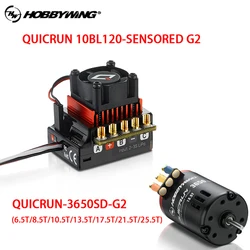 Motor sin escobillas de inducción HOBBYWING QuicRun 3650SD G2 y QUICRUN 10BL120-SENSORED G2 para coche 1/10 RC