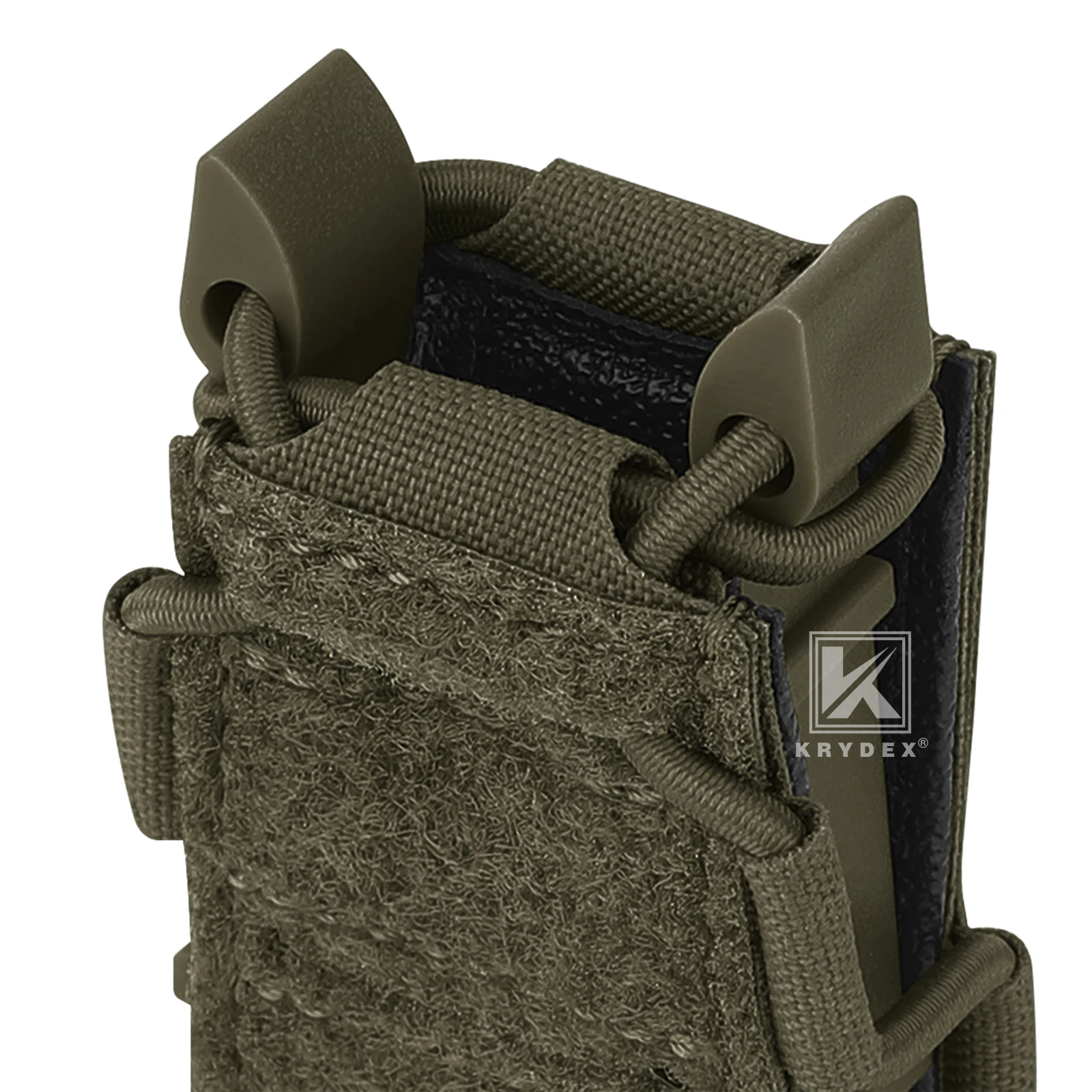 KRYDEX-bolsa táctica para revistas de 9mm, soporte para linterna MOLLE Mag con corte láser superior abierto para pistola, mordazas de pila simple y doble. - imagen 5