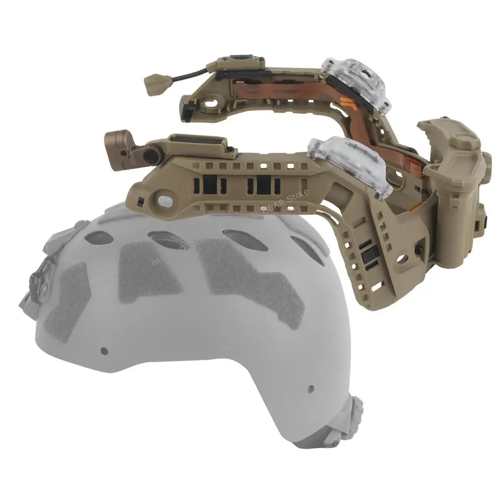 Juego de rieles de arco Modular táctico con luz LED, linterna IR, luz de señal, caja de batería integrada, equipo de casco Airsoft rápido para caza - imagen 2