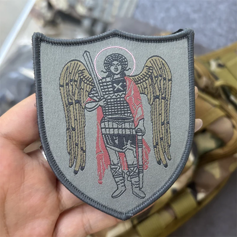 Parche estampado "San Michael Arcángel" para ropa, insignia de moral táctica, parche militar con gancho, brazalete para mochila - imagen 4