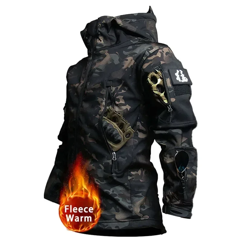Chaqueta táctica impermeable con capucha piel de tiburón - imagen 3