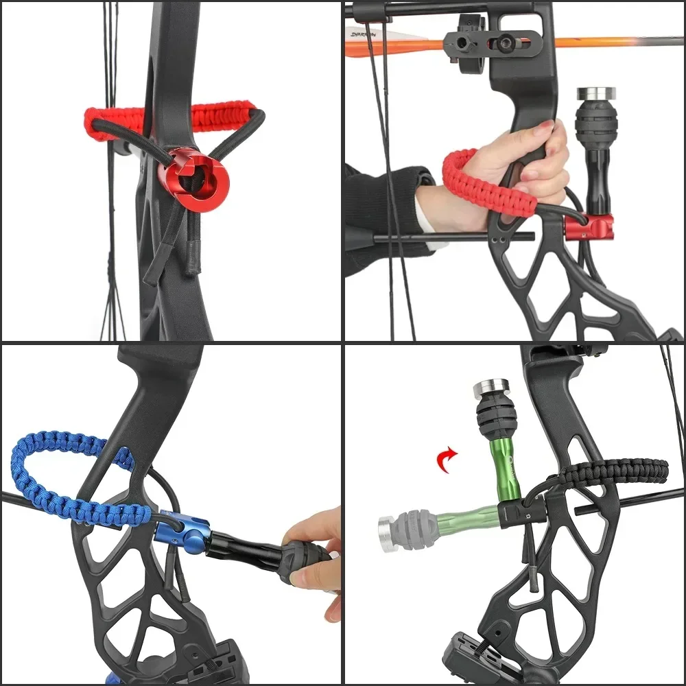 Eslinga de muñeca con arco de tiro con arco, correa de muñeca desmontable rápida ajustable, estabilizador de arco compuesto para accesorios de práctica de caza al objetivo - imagen 3