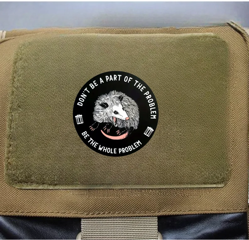 No sea una parte del problema, parches impresos de ratón, gancho y bucle, insignia de moral táctica, pegatina de decoración de mochila - imagen 5