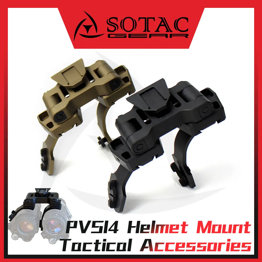 SOTAC-GEAR Dual PVS-14 visión nocturna J brazo montaje casco Kit de montaje táctico NVG puente de Metal montaje Binocular adaptador Accesorios