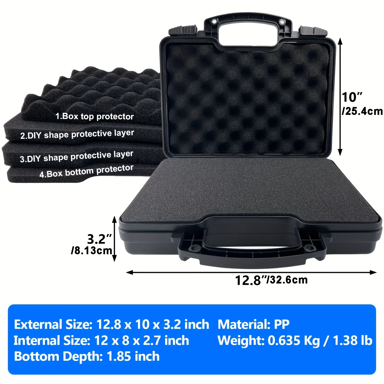 Caja de pistola para exteriores con dos cerraduras compatibles con TSA, fabricada en viajes de material PP resistente a impactos de alta calidad y cualquier otra forma de viaje - imagen 5