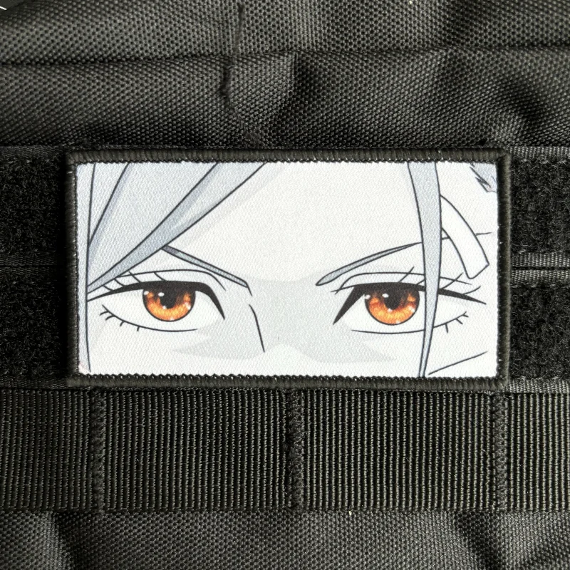 Kugisaki Nobara Eyes moral Badge Anime Jujutsu Kaisen Character Patch Hook and Loop Painting Tactical militar Backpack Sticker