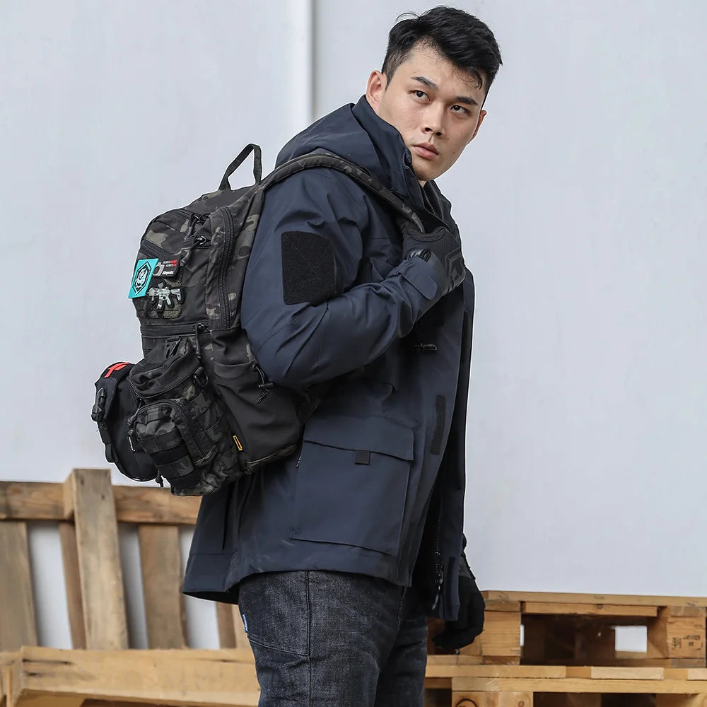 Emersongear Etiqueta Azul Función “Dimorphic Egret” Abrigo de viento Chaqueta impermeable Ergonómica Camping Senderismo Deportes Caza Azul - imagen 2