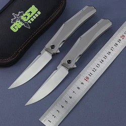 Espina Verde Mini Hoja Persa D2 – Cuchillo táctico con mango titanio