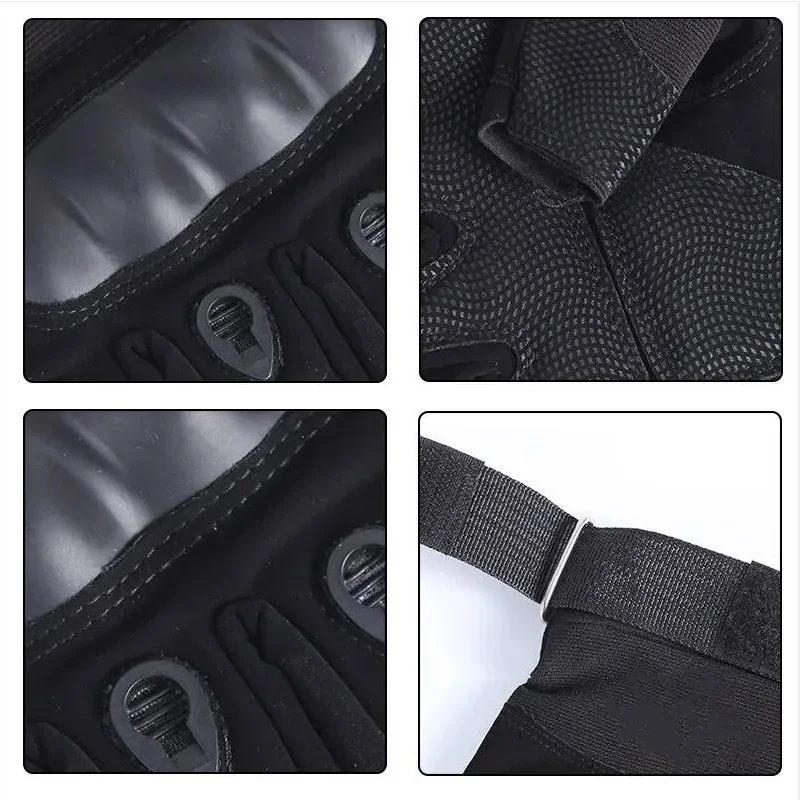 Guantes tácticos de medio dedo con nudillos duros para hombre, combate, caza, tiro, servicio de Paintball, sin dedos - imagen 3