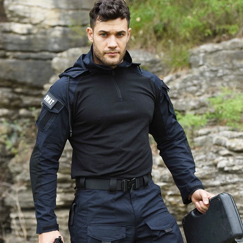 HAN WILD-traje táctico para exteriores para hombre, conjunto de senderismo, ropa de escalada, uniforme de combate, camisa de Safari, pantalones de acampada, traje de caza - imagen 3