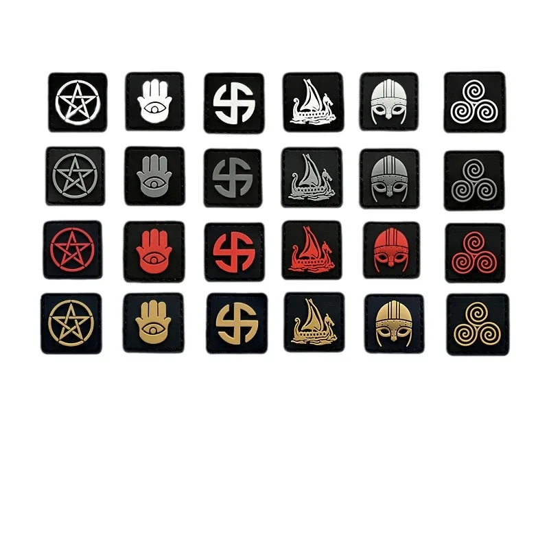 Mini parches tácticos de lobo vikingo en Odin We Trust, pegatinas de rayas, VALHALLA, añade un emblema pirata, insignias con apliques militares - imagen 5