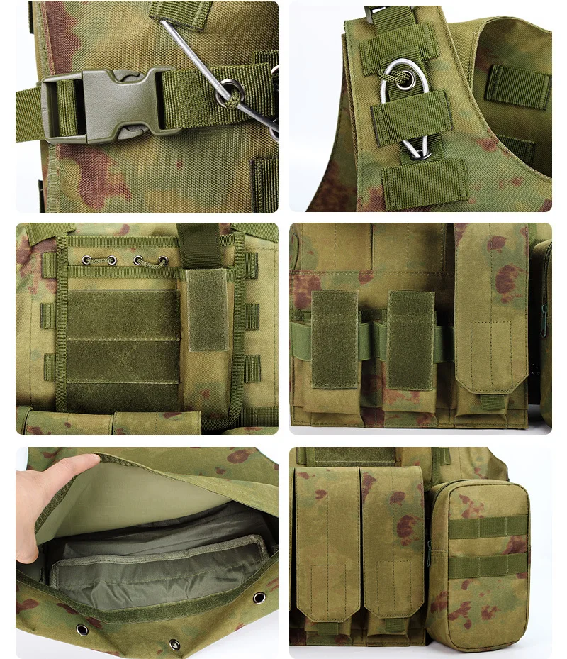 Chaleco de combate para hombre, Armadura de combate del Ejército, pistola de aire del Ejército, chaleco de caza, chaleco protector de entrenamiento de balas de color CS, ajustable al aire libre - imagen 5