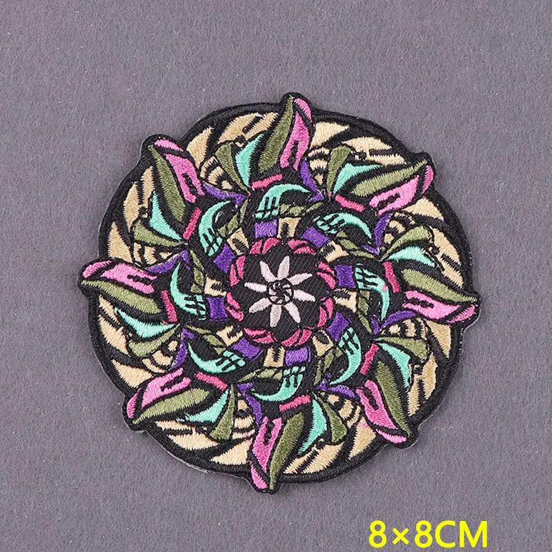 Parche bordado de flores para ropa, parches de rayas de cristal para planchar en la ropa, insignias de Luna DIY en la mochila, accesorio - imagen 3