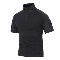 Camiseta táctica de verano para hombre, camisa de manga corta, traje de rana de camuflaje, camisa de combate, ropa de entrenamiento de caza