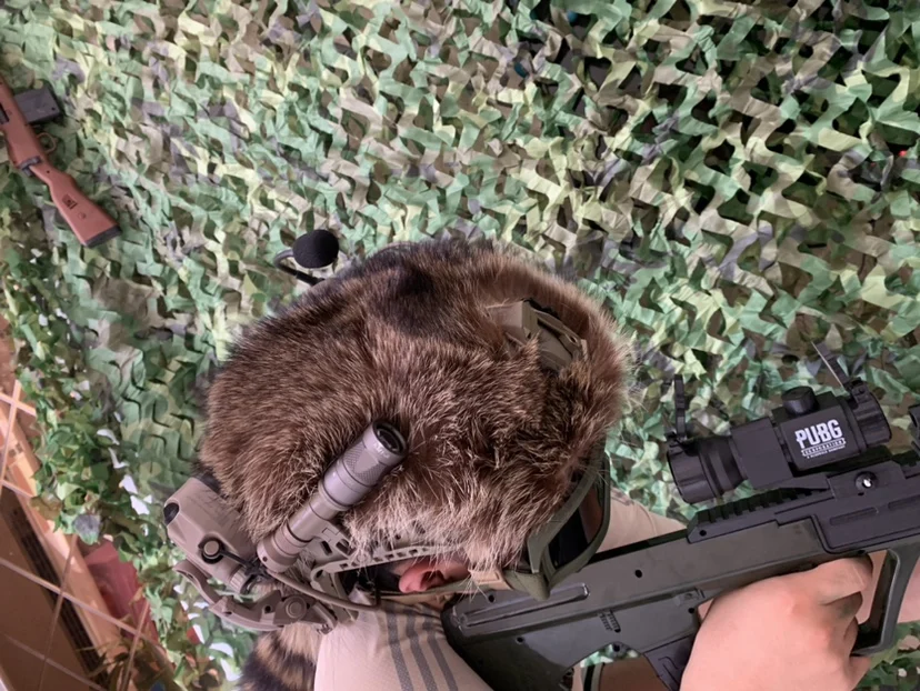 Funda de casco elegante, funda de casco de mapache de camuflaje forestal, funda de felpa para casco de corte alto WENDY MT/SF SX/XP - imagen 3