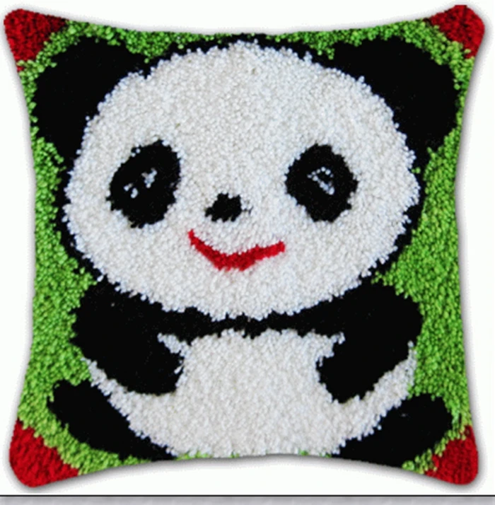 Cojín de Panda Smyrna, paquete de botón, gancho de pestillo, almohada bordada, Foamiran, juego de bordado de almohada de costura - imagen 2