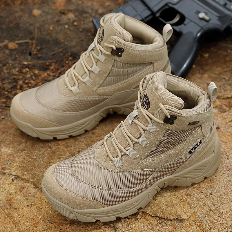 Bota de combate para hombre, botines tácticos, zapatos masculinos, zapatos de seguridad para el trabajo, botas para motocicleta, zapatos de senderismo al aire libre para hombre - imagen 5
