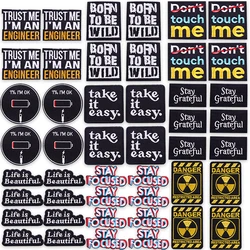 Parche bordado hierro punk cita sarcástica advertencia chaleco chaqueta
