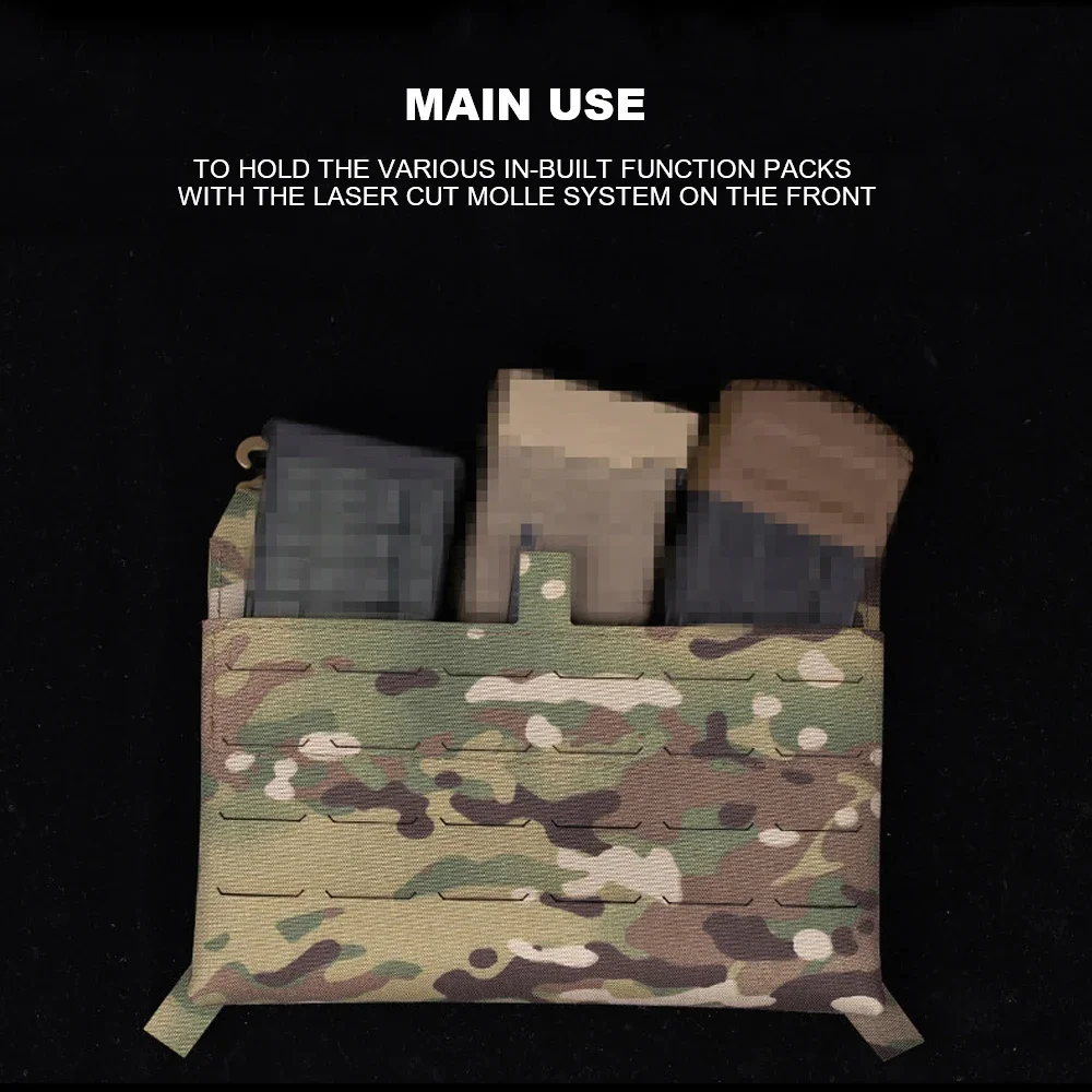 Panel frontal de chaleco táctico apto para bolsa de revista 5,56 7,62, chaleco de caza, gancho G, accesorios de placa de conversión de expansión - imagen 5