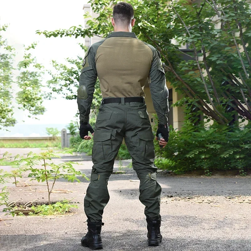 Camisa y pantalón de combate G2, trajes de camuflaje, uniforme militar con rodilleras protectoras, trajes Ghillie de combate táctico al aire libre para hombres - imagen 5