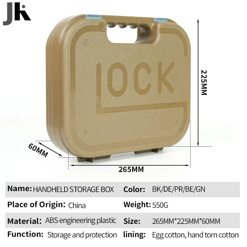 Estuche táctico para pistola Glock, caja de transporte de seguridad, Maleta, accesorios para pistola de mano, herramientas de caza, estuche portátil de almacenamiento de seguridad - imagen 4