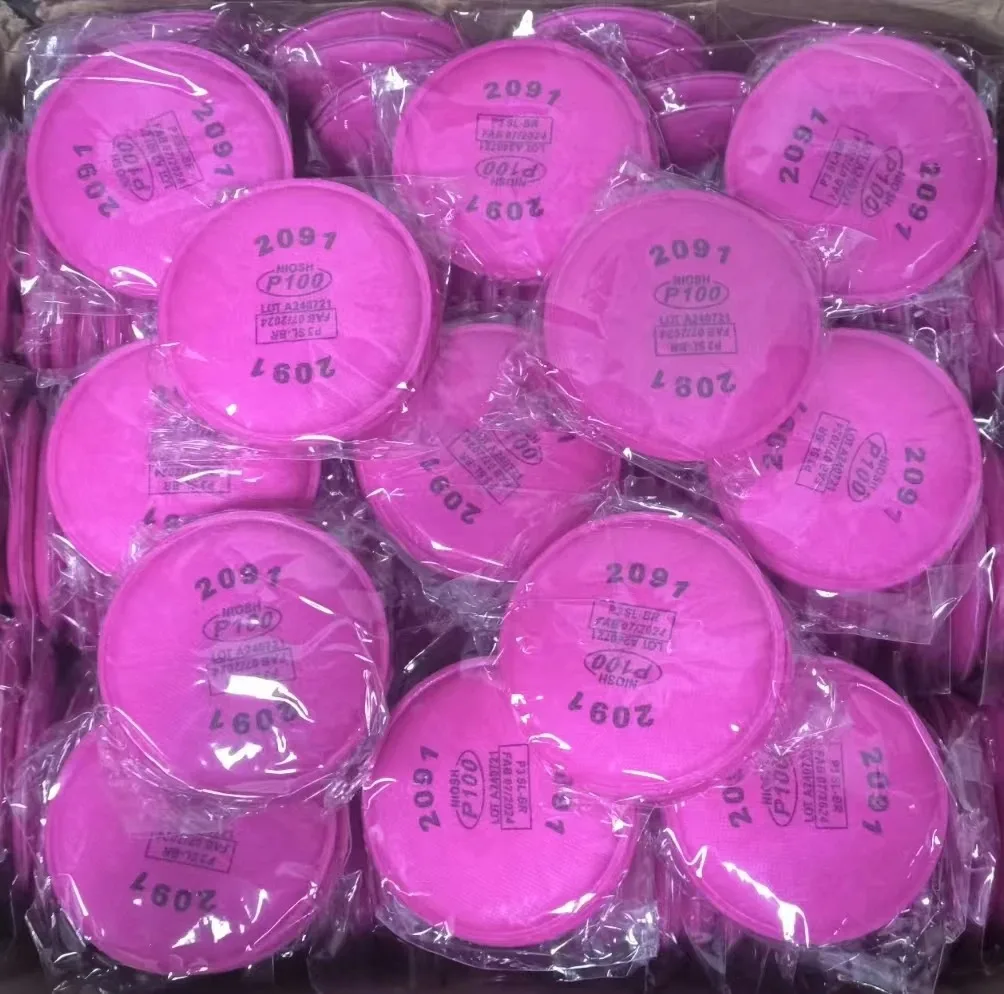 Filtro de partículas 2091/2097 P100 para 3m 6200 6800 7502 Serie respirador máscara antipolvo accesorio carpintero pintura industria en aerosol - imagen 2