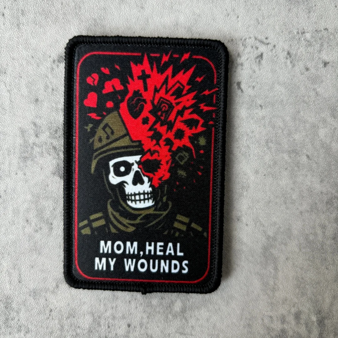 Parche de calavera de Ángel, parches tácticos de gancho y bucle de oso y guerrero, brazalete de operador de demonio, insignia de moral militar, pegatinas para mochila - imagen 4